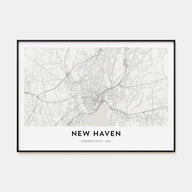 New Haven Map Landscape Poster