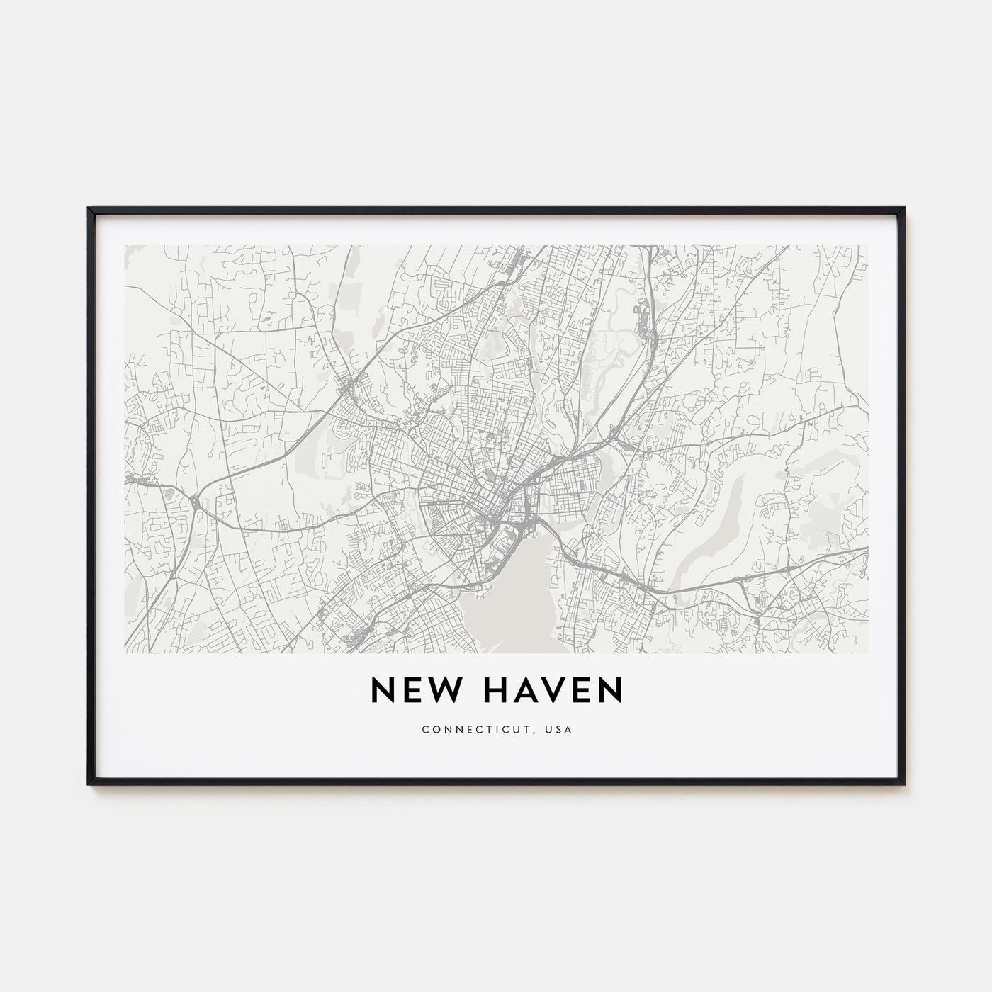 New Haven Map Landscape Poster