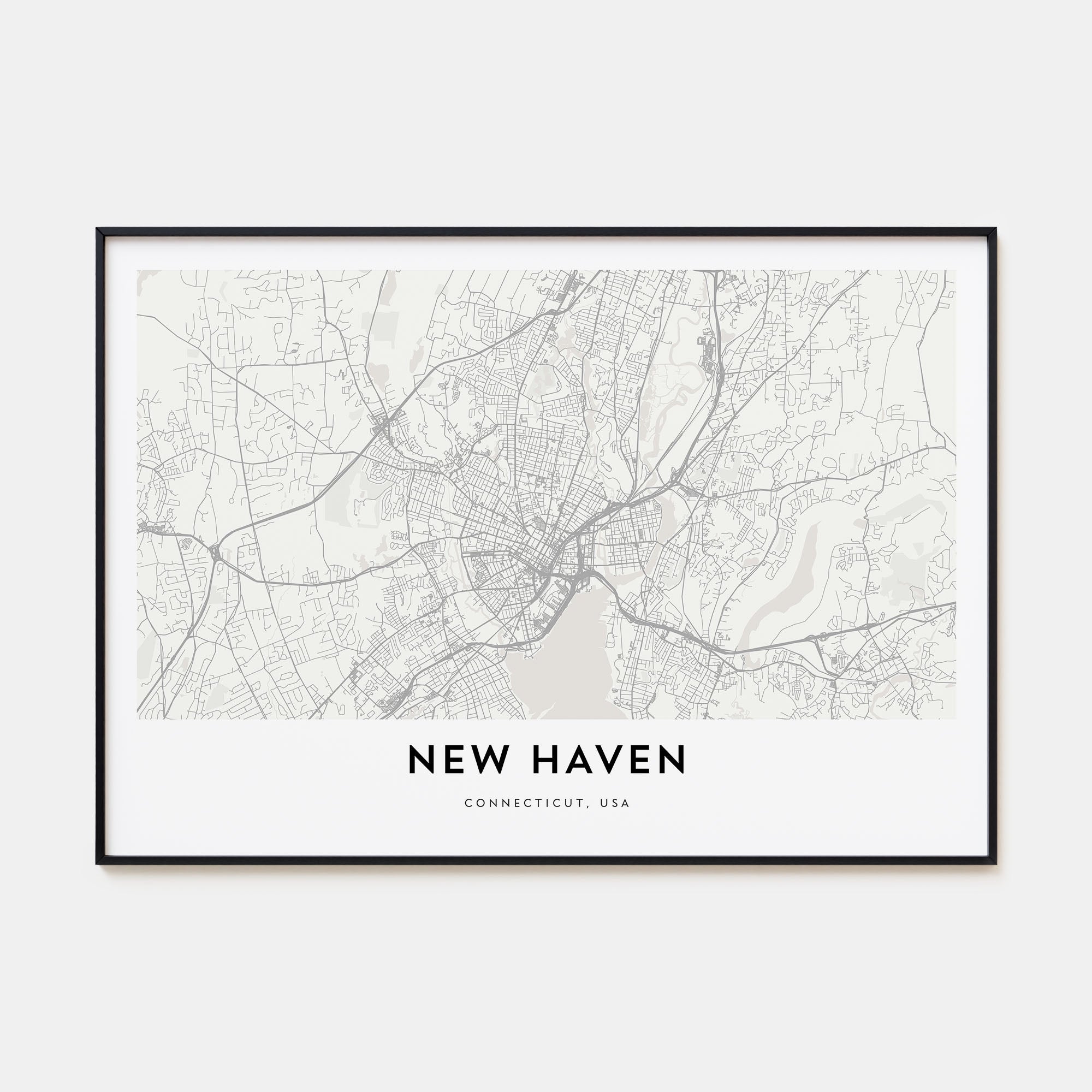 New Haven Map Landscape Poster