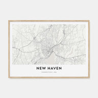 New Haven Map Landscape Poster