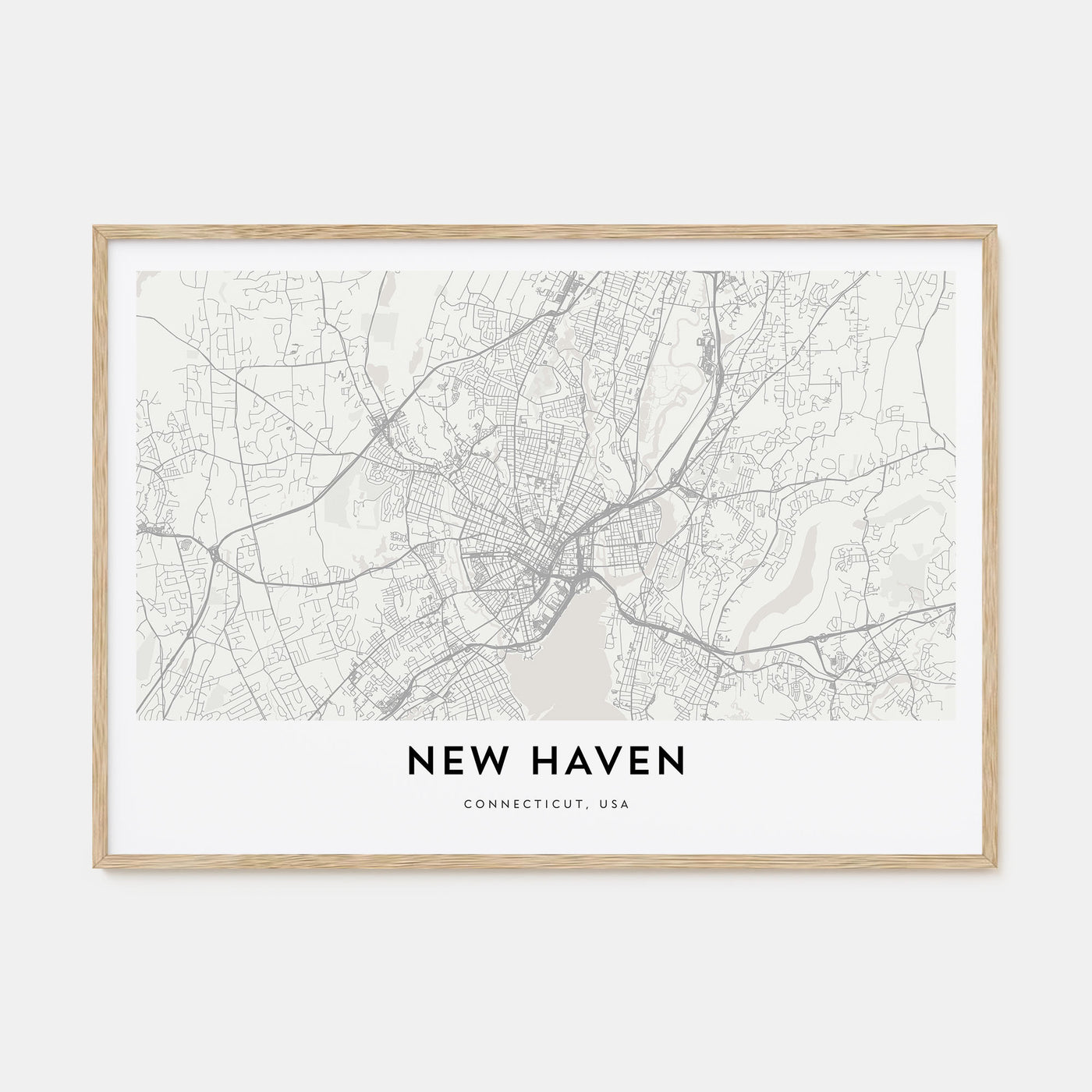 New Haven Map Landscape Poster