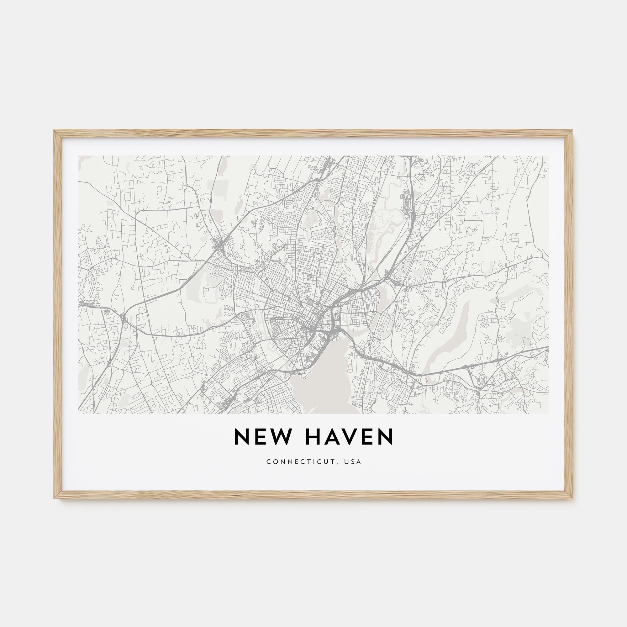 New Haven Map Landscape Poster