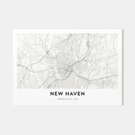 New Haven Map Landscape Poster