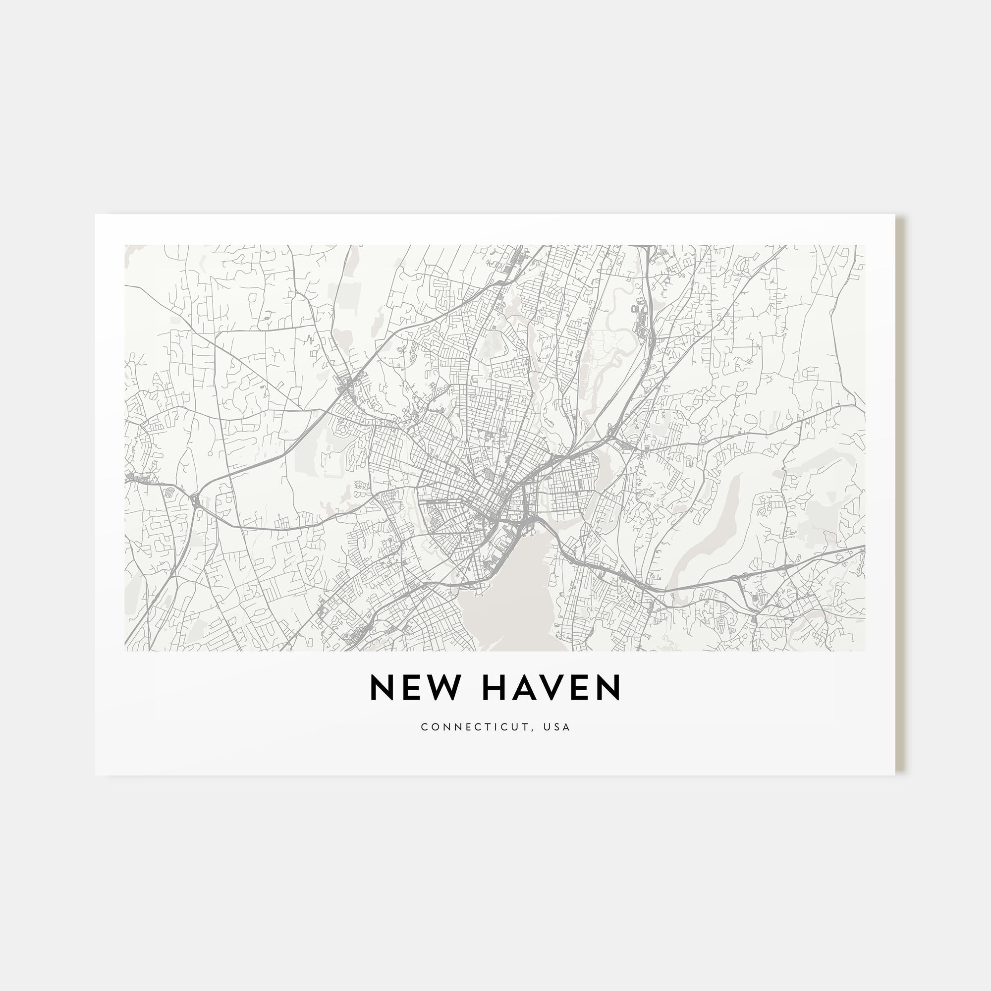 New Haven Map Landscape Poster