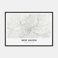 New Haven Map Landscape Poster