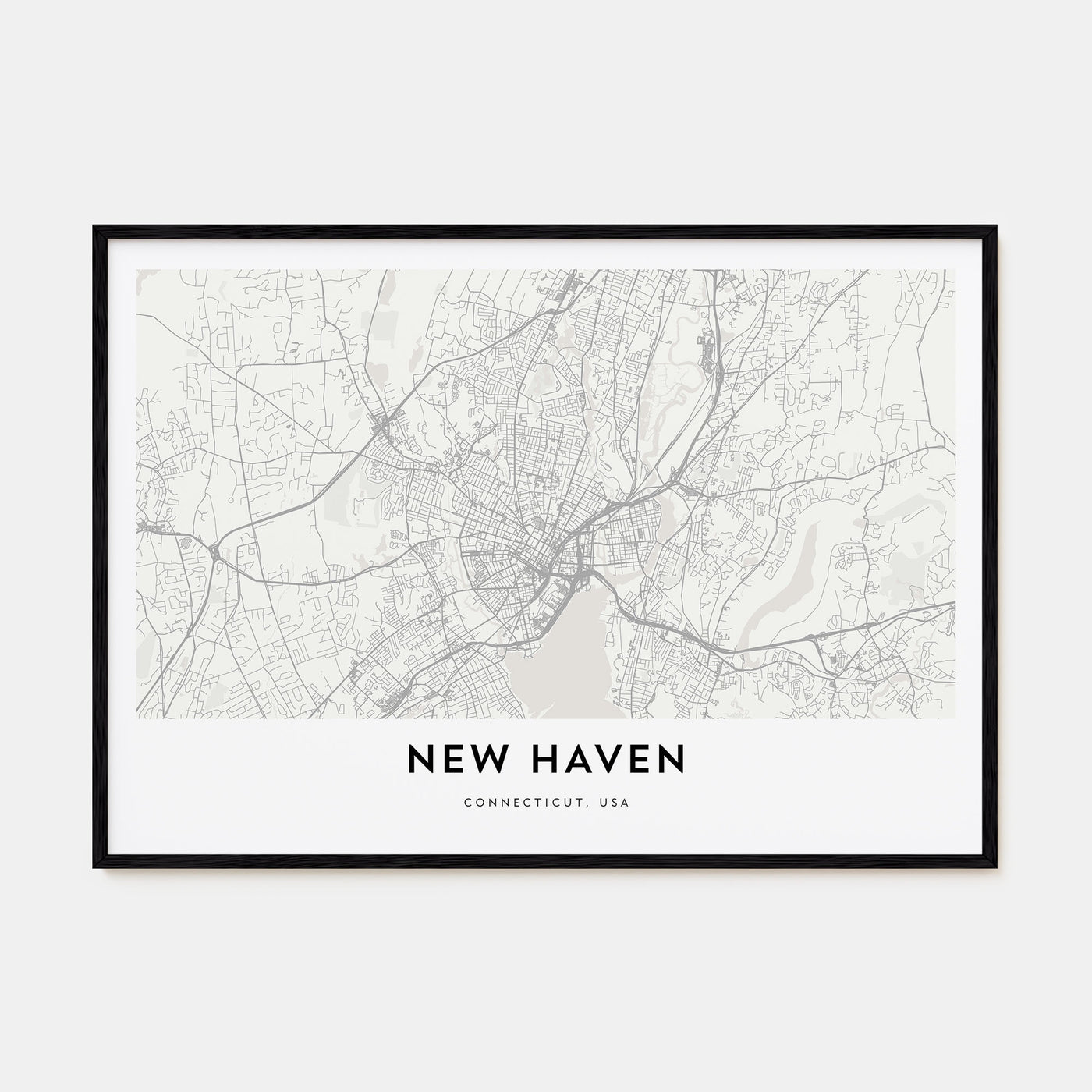 New Haven Map Landscape Poster
