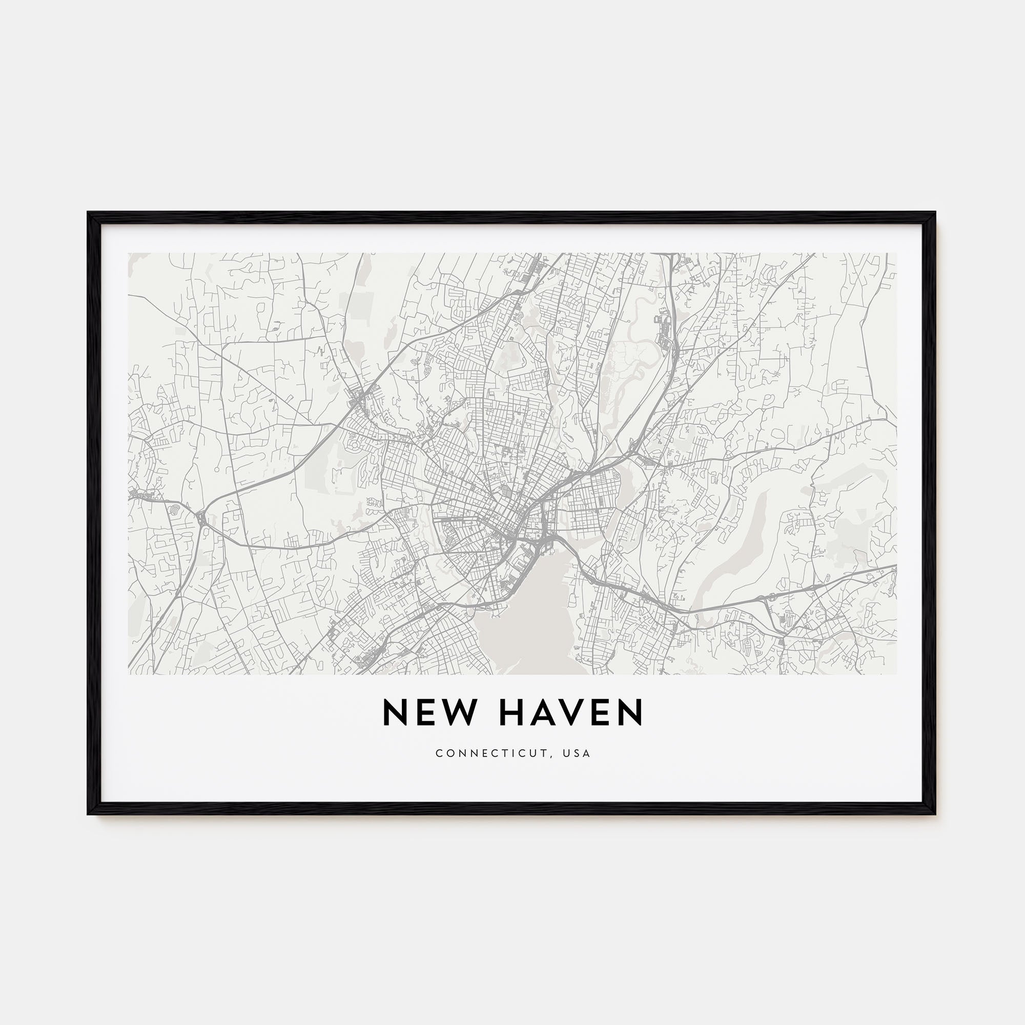 New Haven Map Landscape Poster