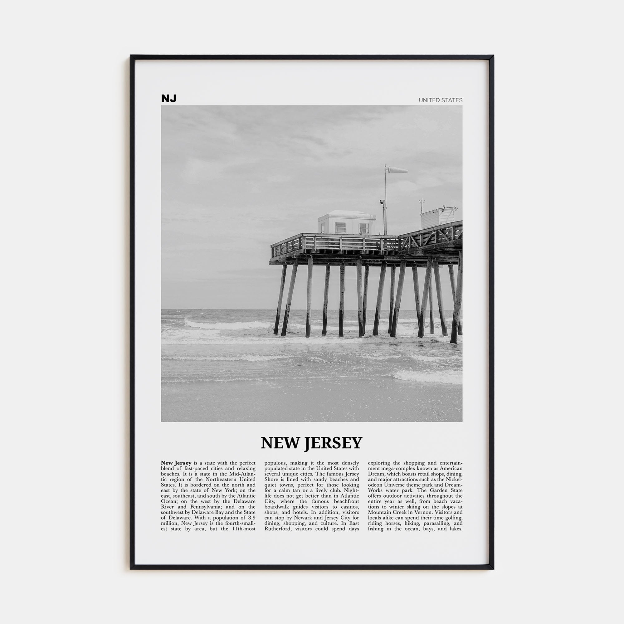 New Jersey Travel B&W No 1 Poster