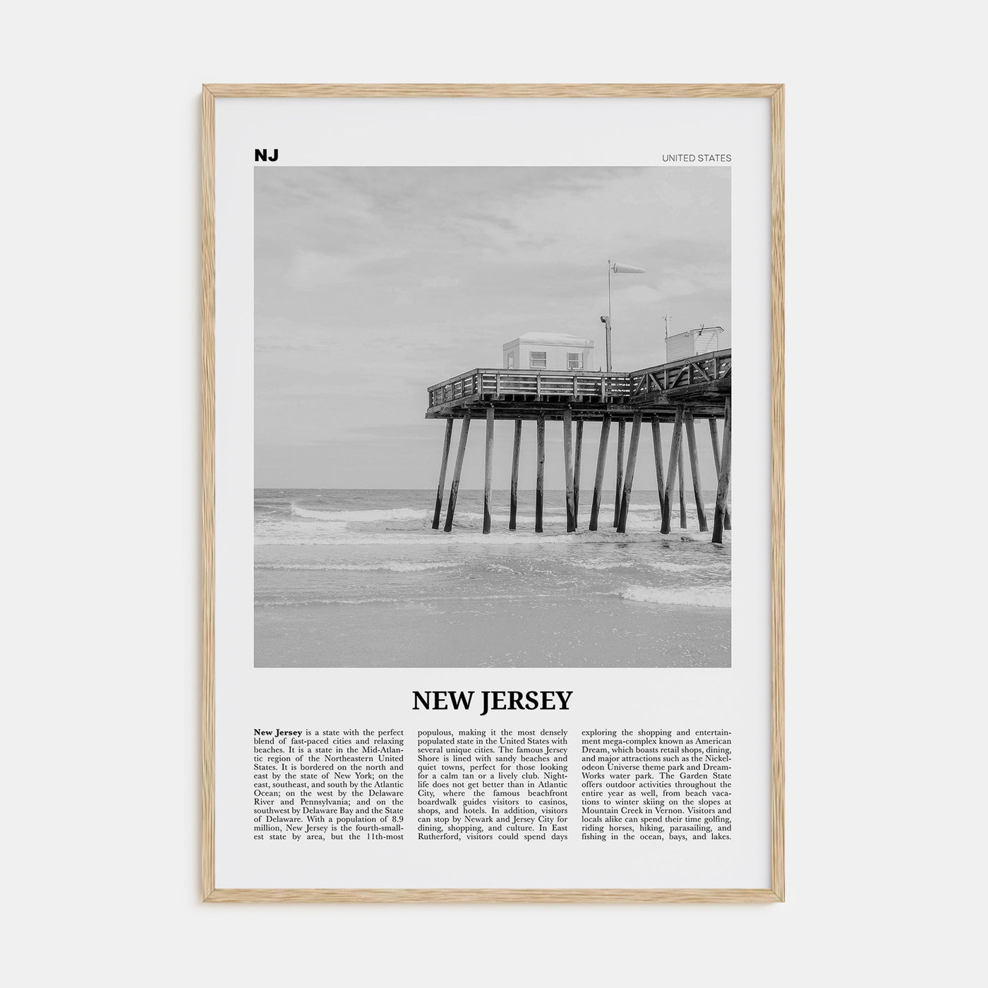 New Jersey Travel B&W No 1 Poster