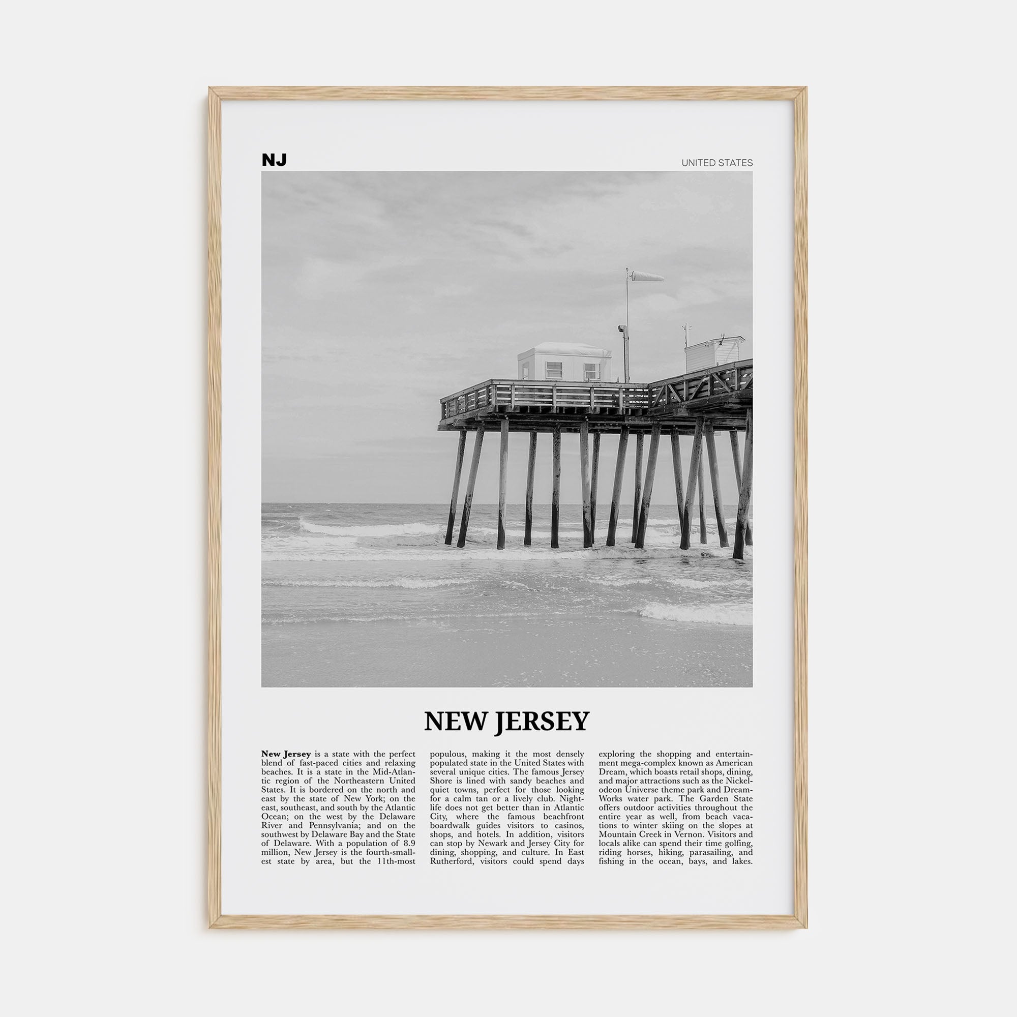 New Jersey Travel B&W No 1 Poster