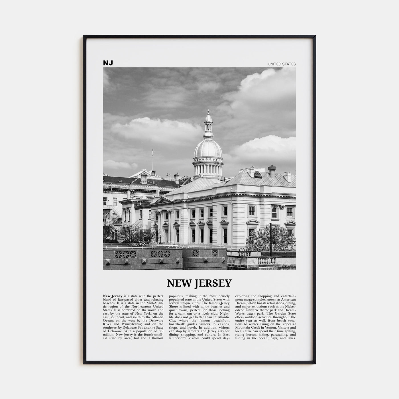 New Jersey Travel B&W No 4 Poster