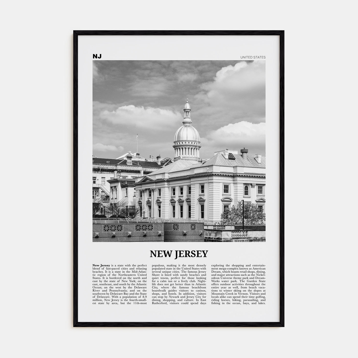 New Jersey Travel B&W No 4 Poster