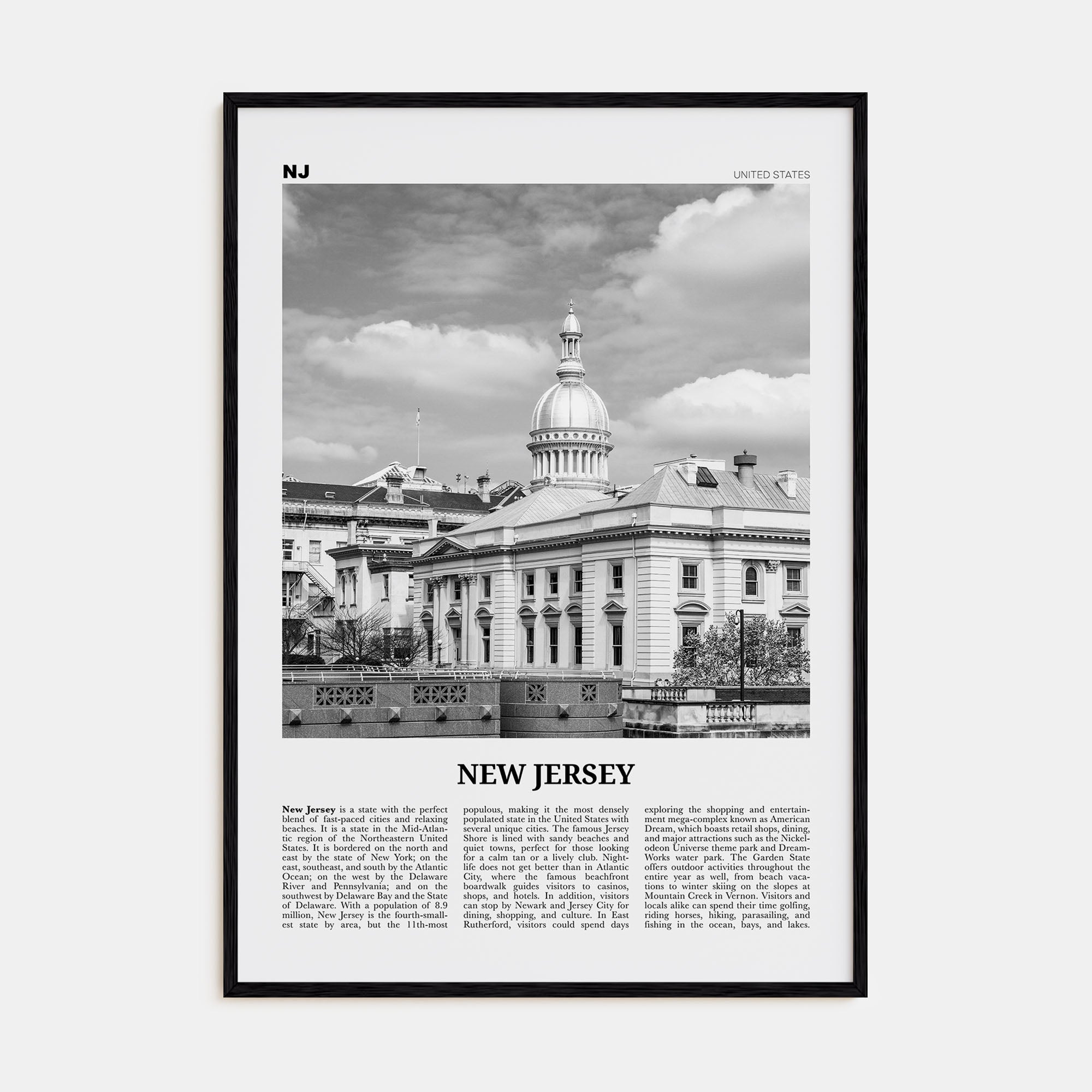 New Jersey Travel B&W No 4 Poster
