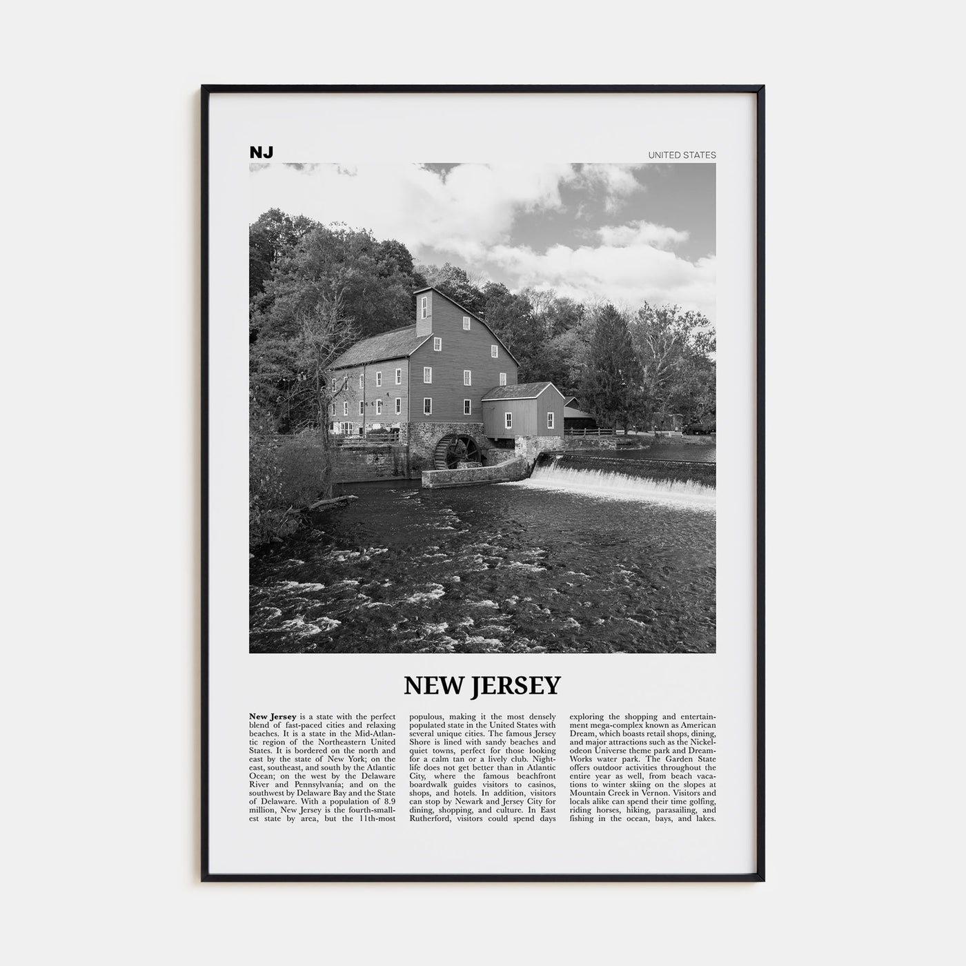 New Jersey Travel B&W No 5 Poster