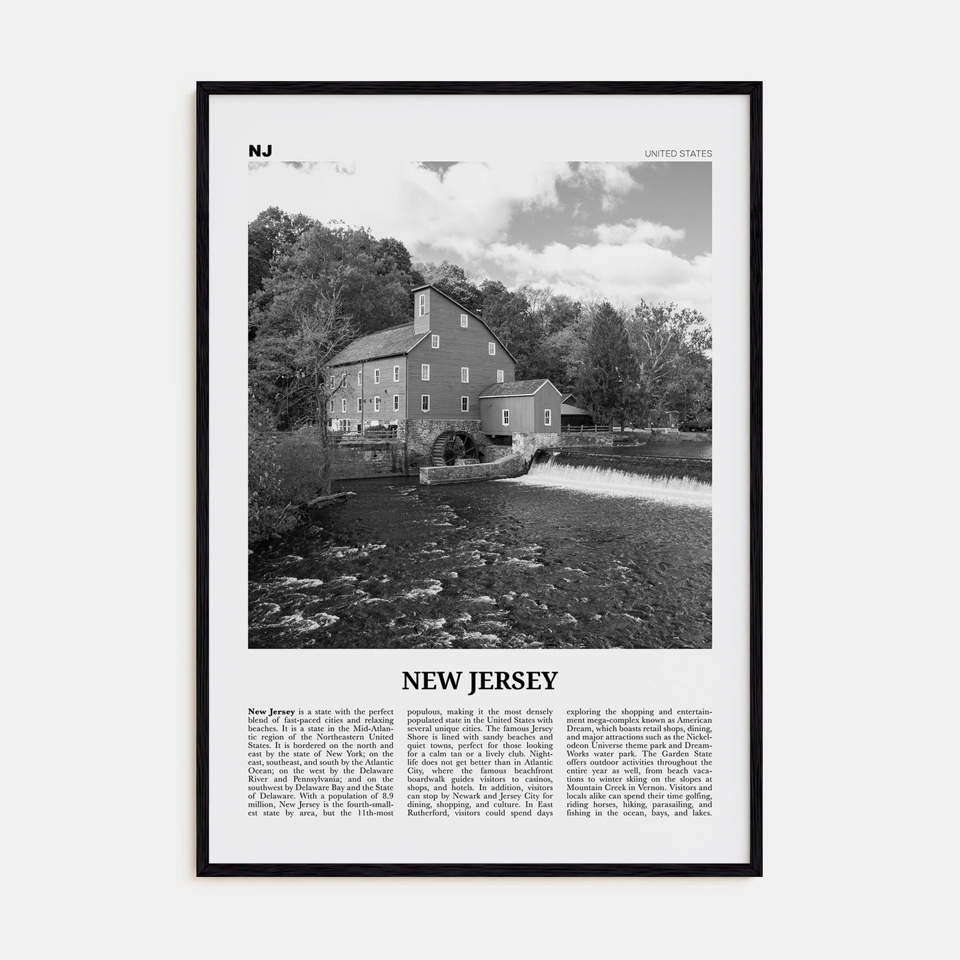 New Jersey Travel B&W No 5 Poster