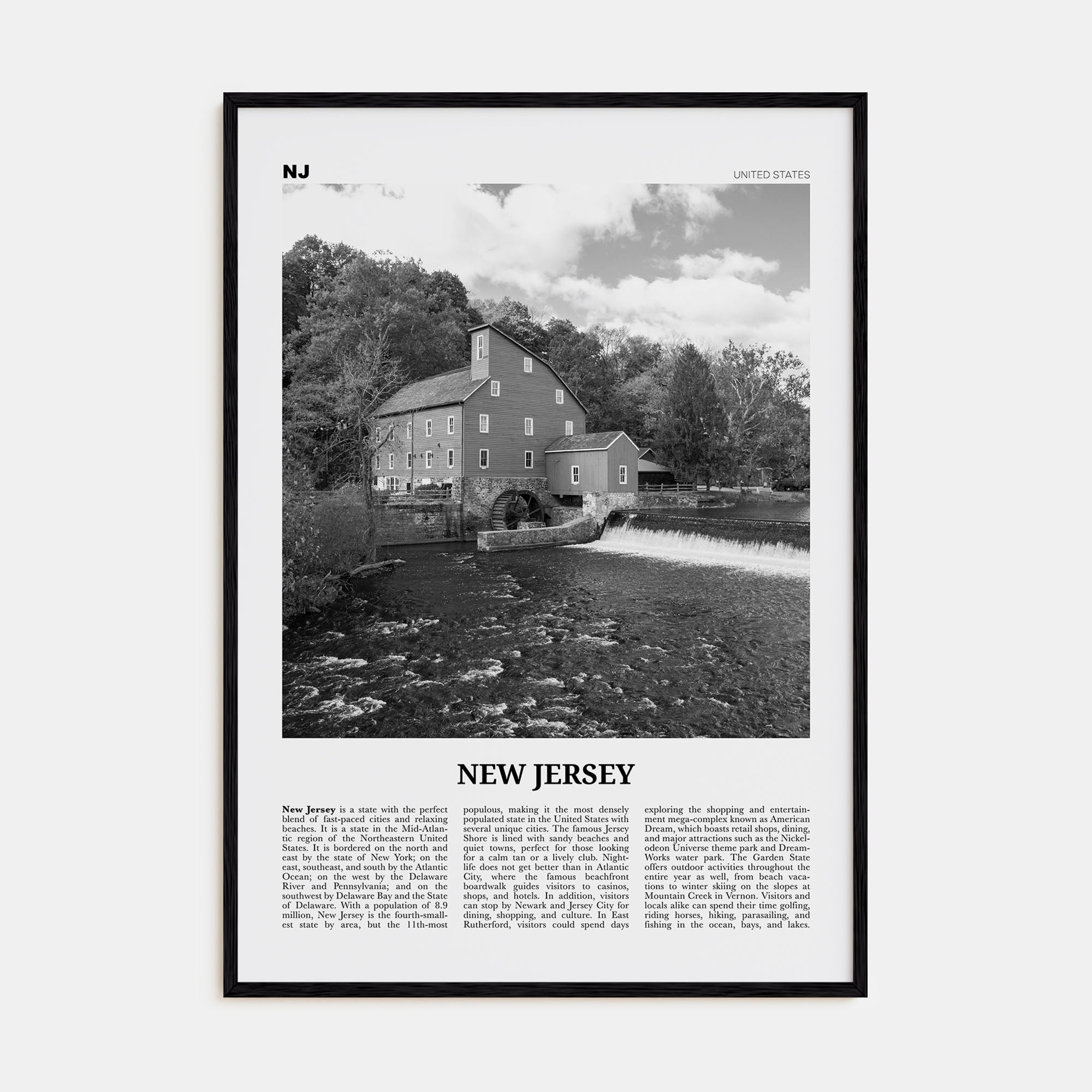New Jersey Travel B&W No 5 Poster