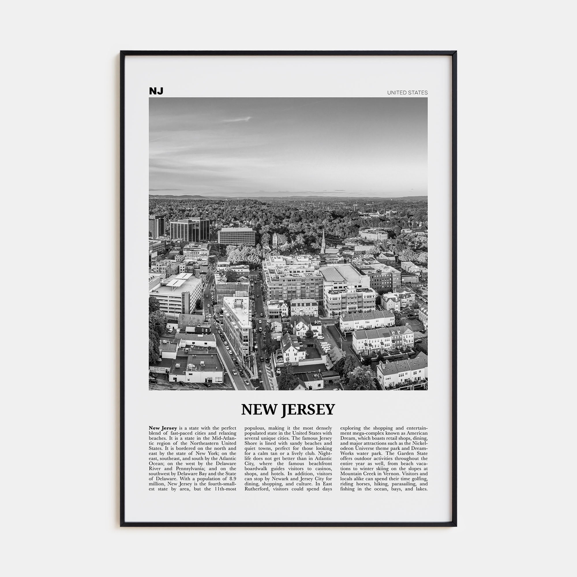 New Jersey Travel B&W No 6 Poster