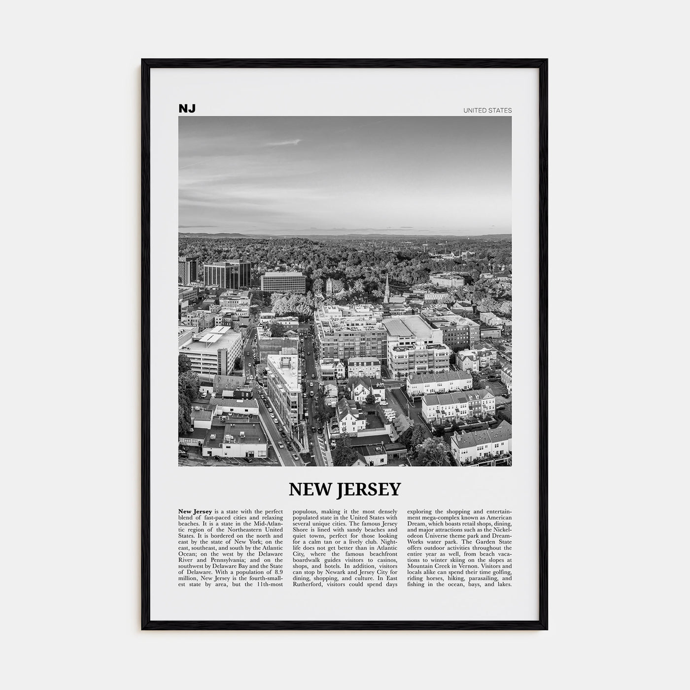New Jersey Travel B&W No 6 Poster
