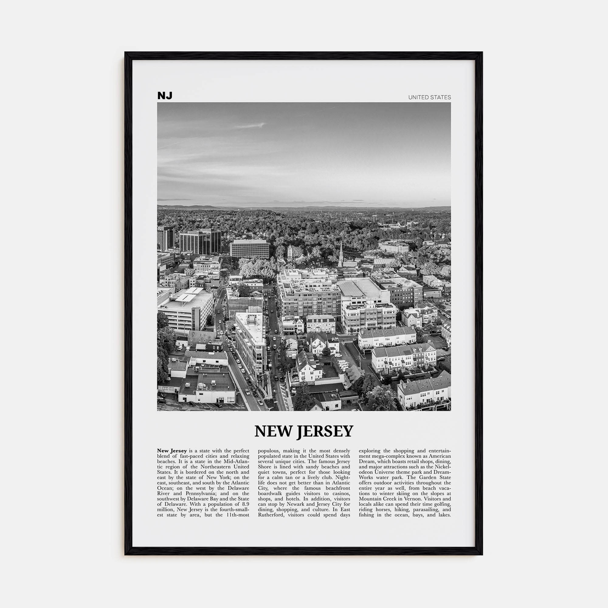 New Jersey Travel B&W No 6 Poster