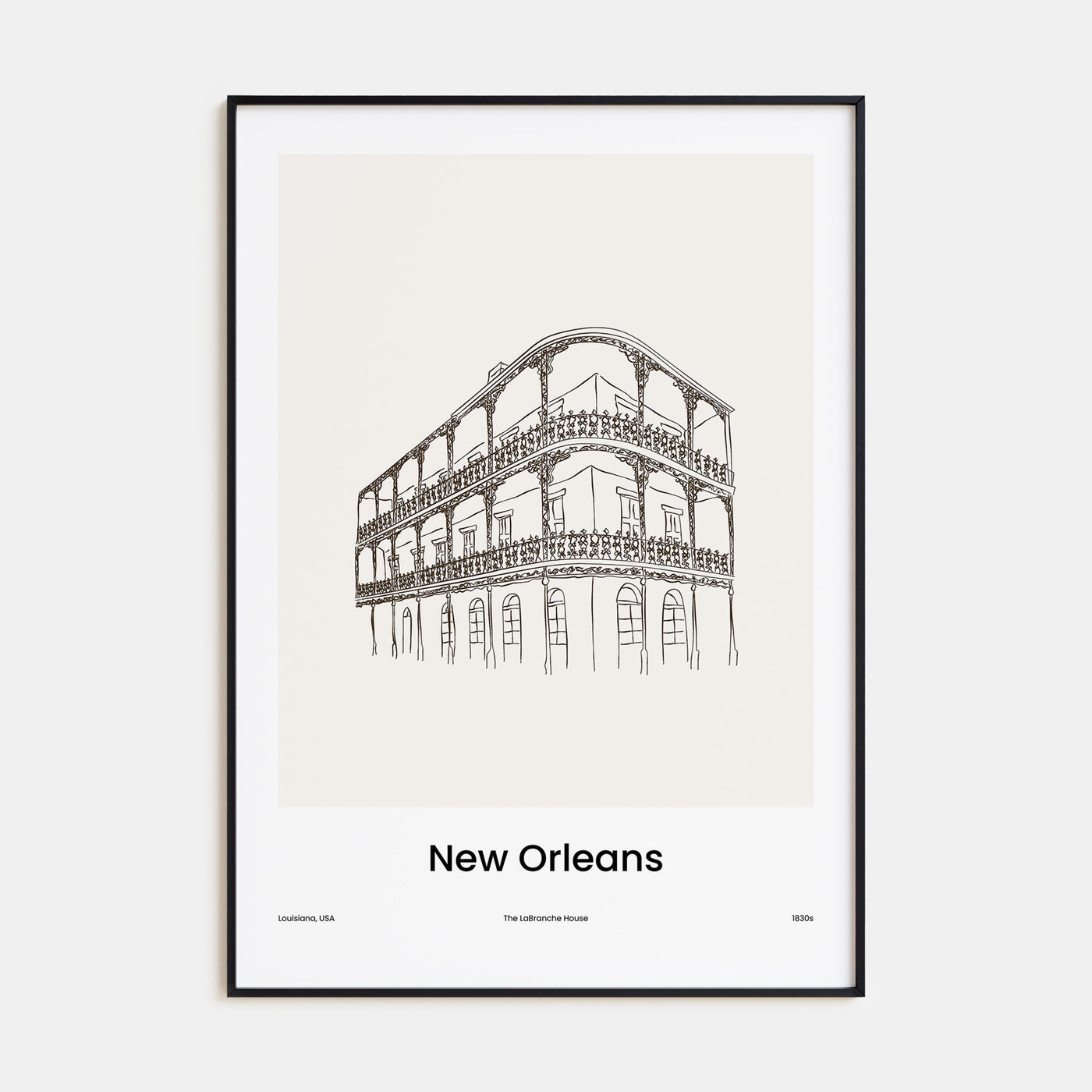 New Orleans Drawn No 2 Poster