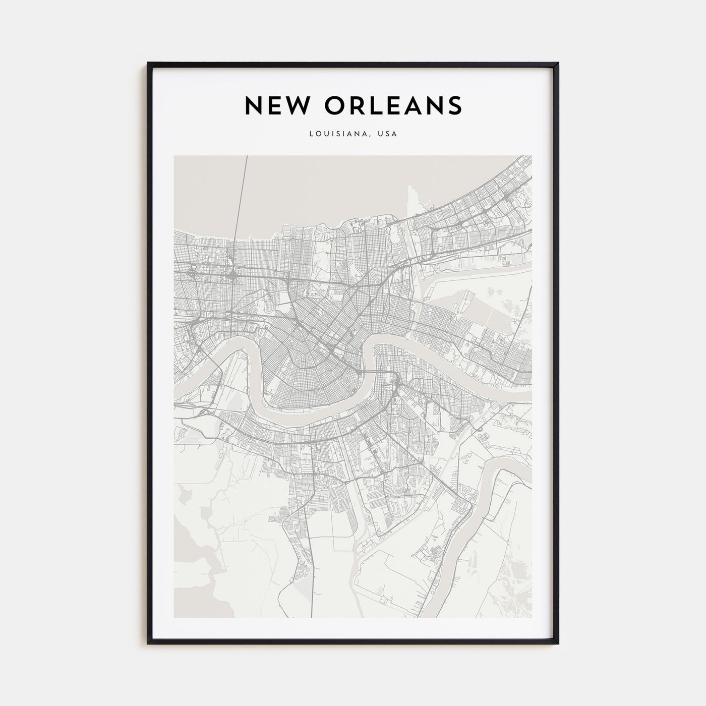 New Orleans Map Portrait Poster