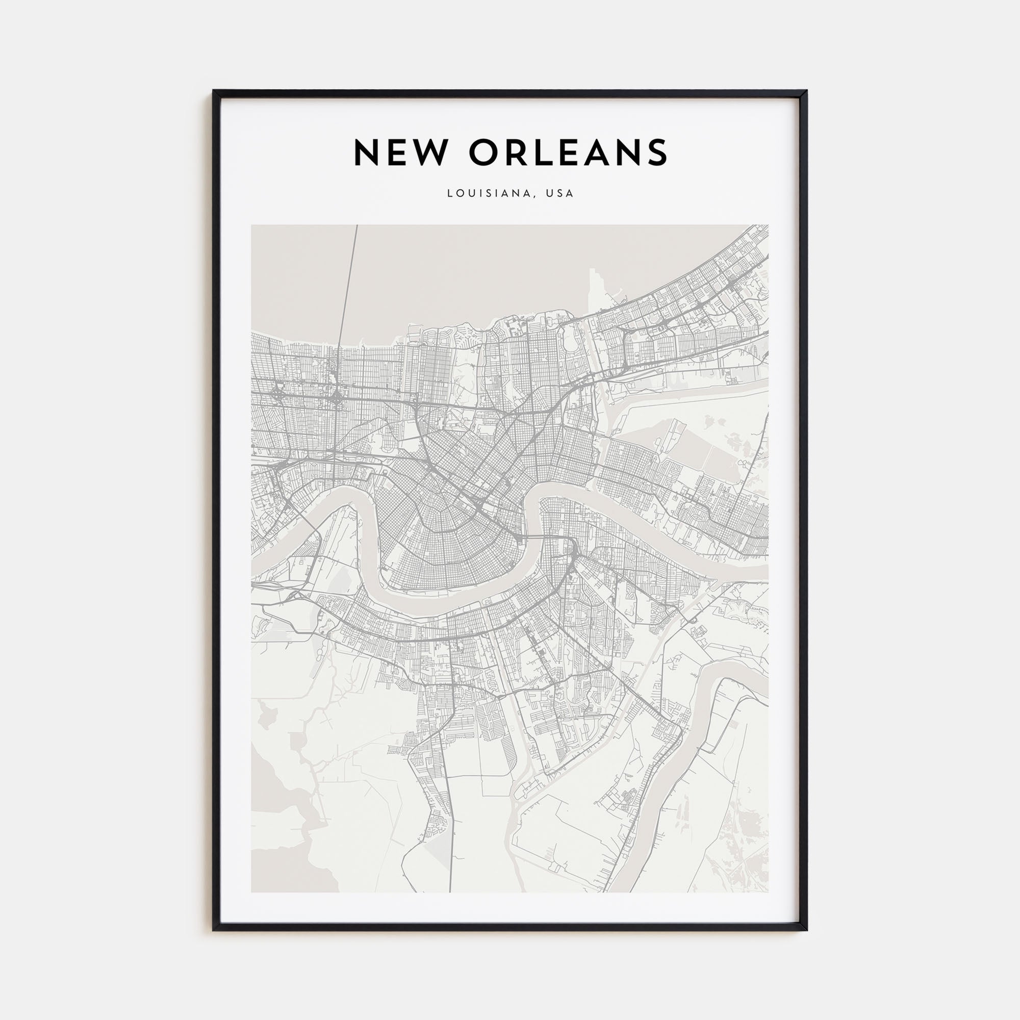 New Orleans Map Portrait Poster