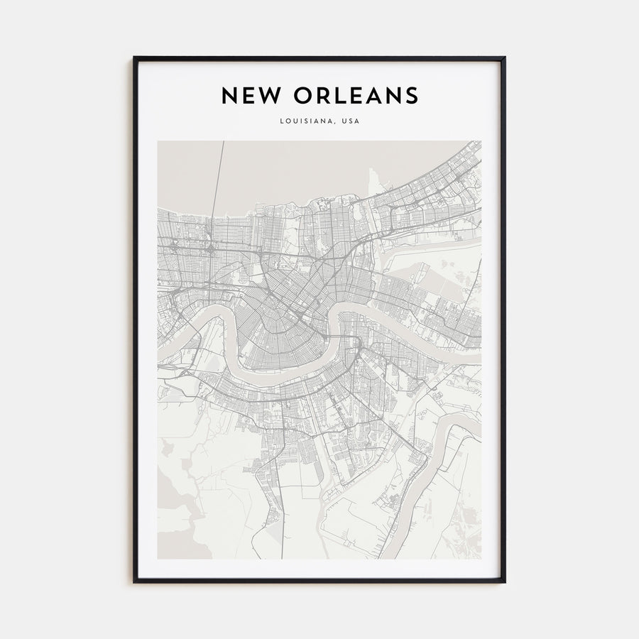 New Orleans Map Portrait Poster