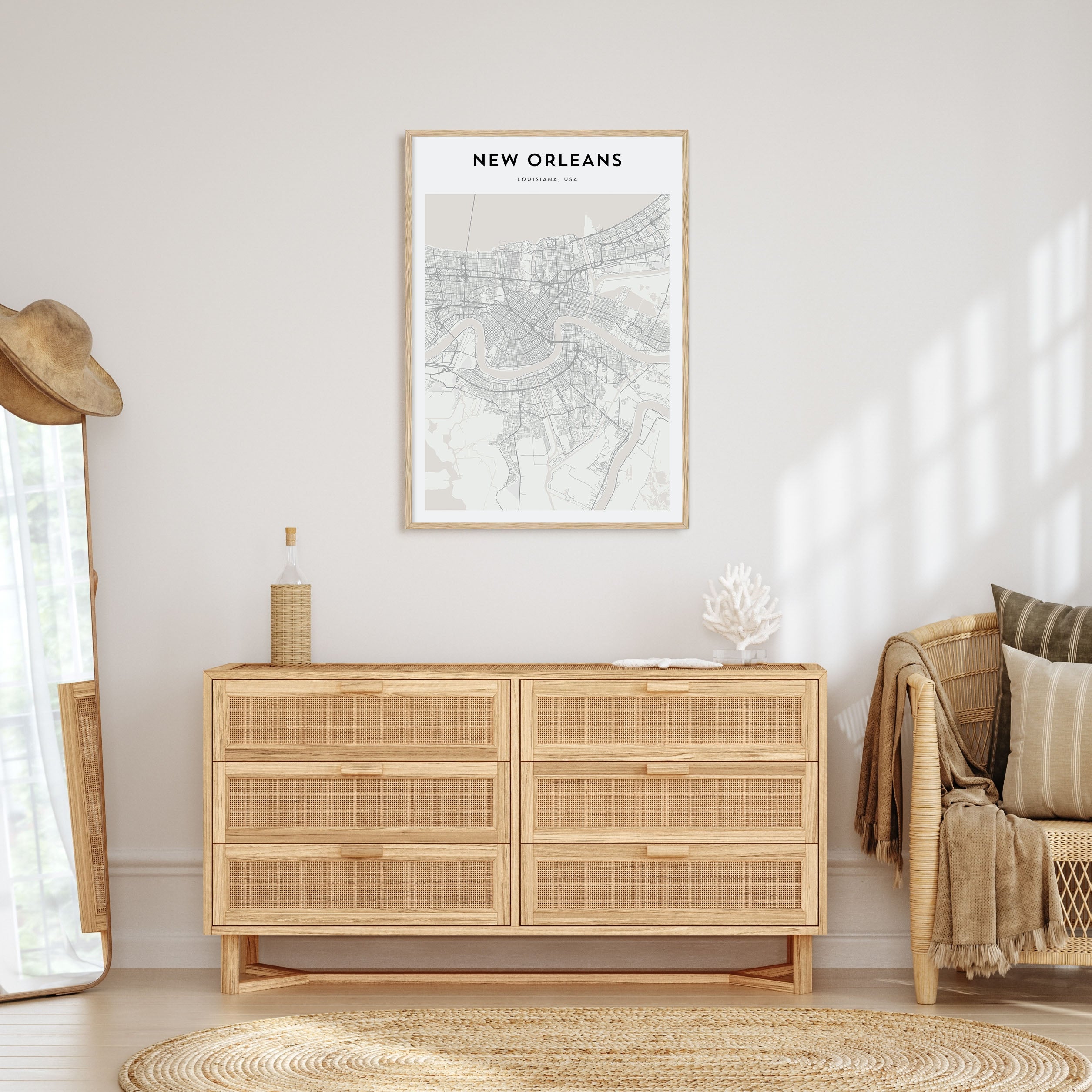 New Orleans Map Portrait Poster