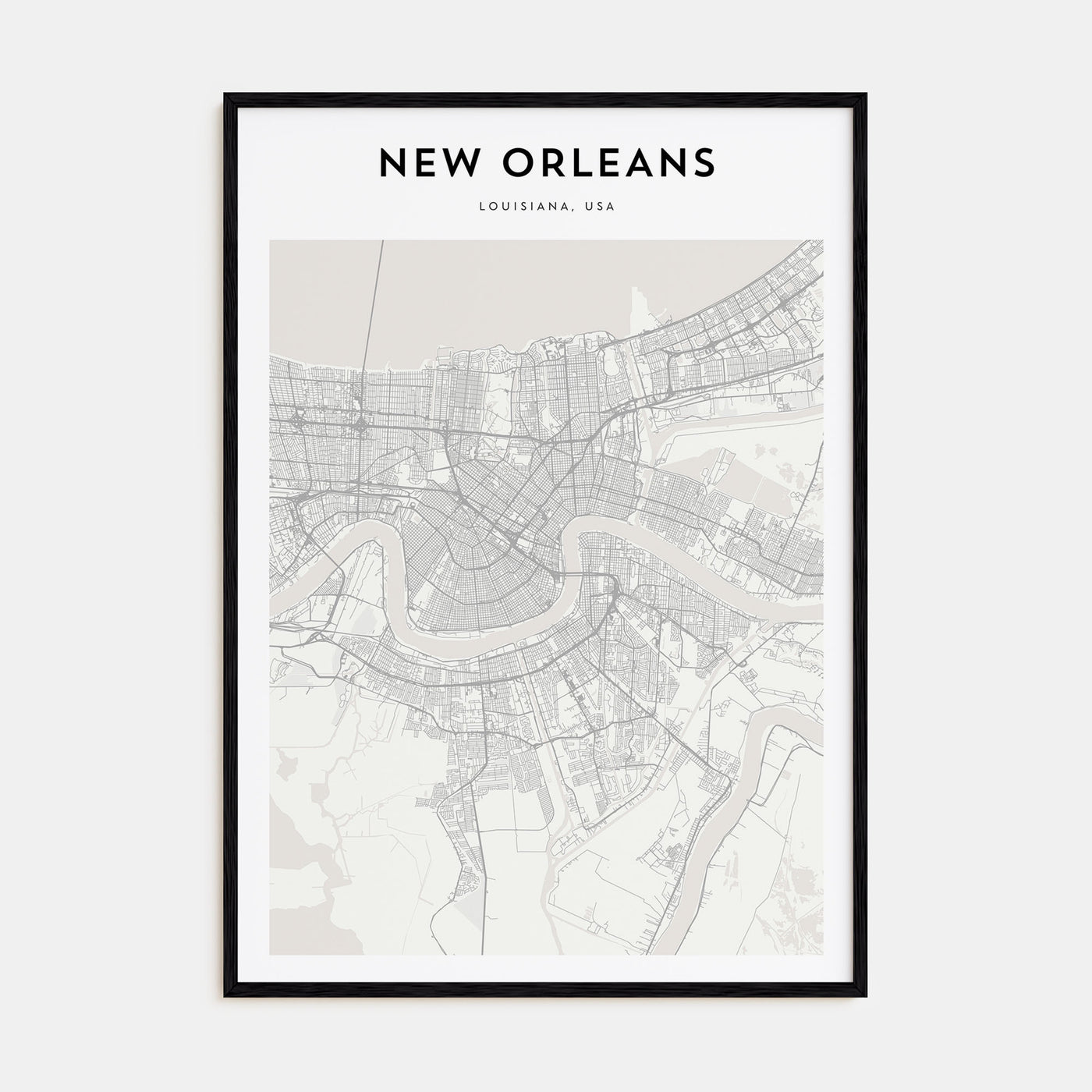New Orleans Map Portrait Poster