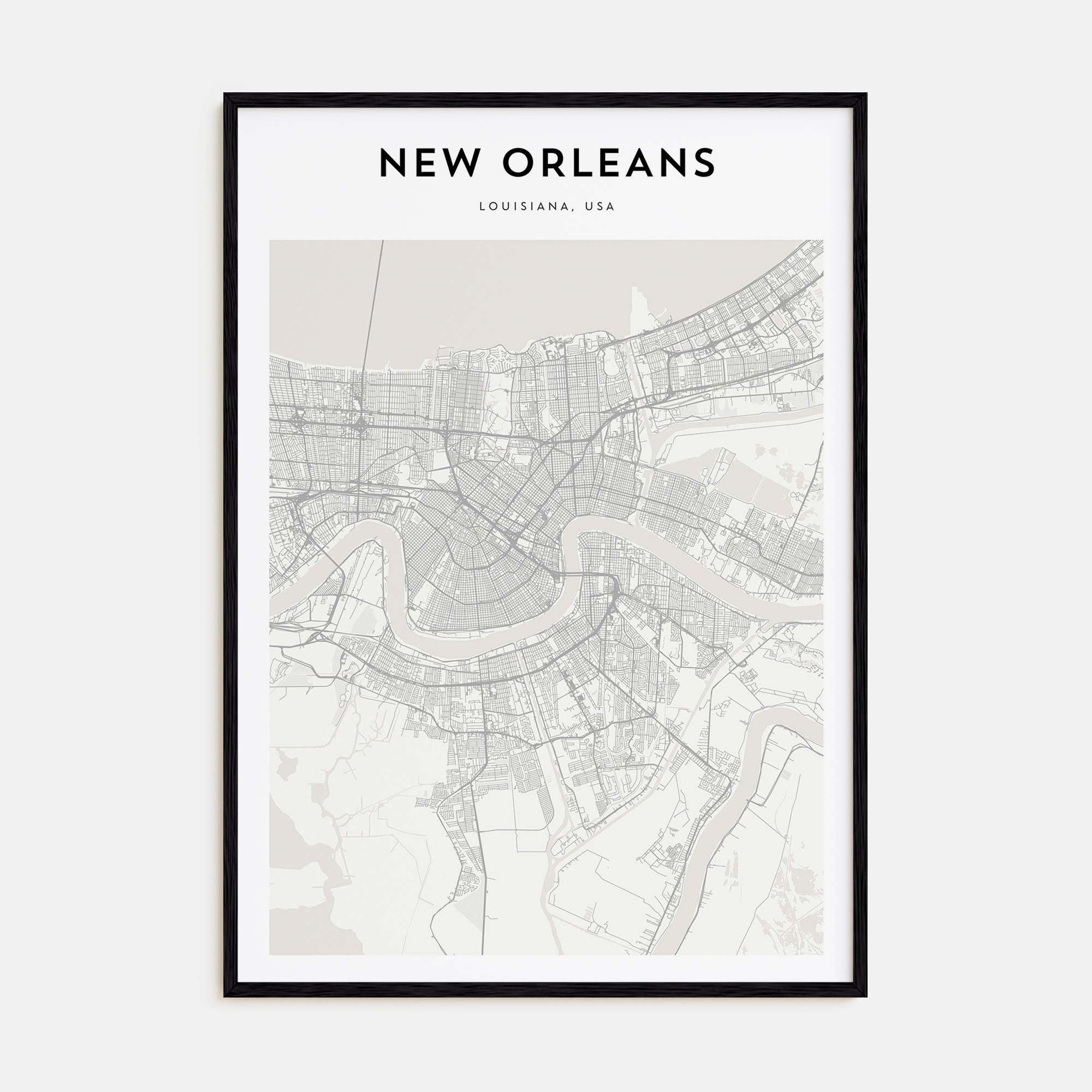New Orleans Map Portrait Poster