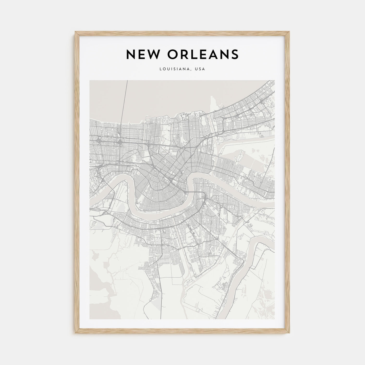 New Orleans Map Portrait Poster
