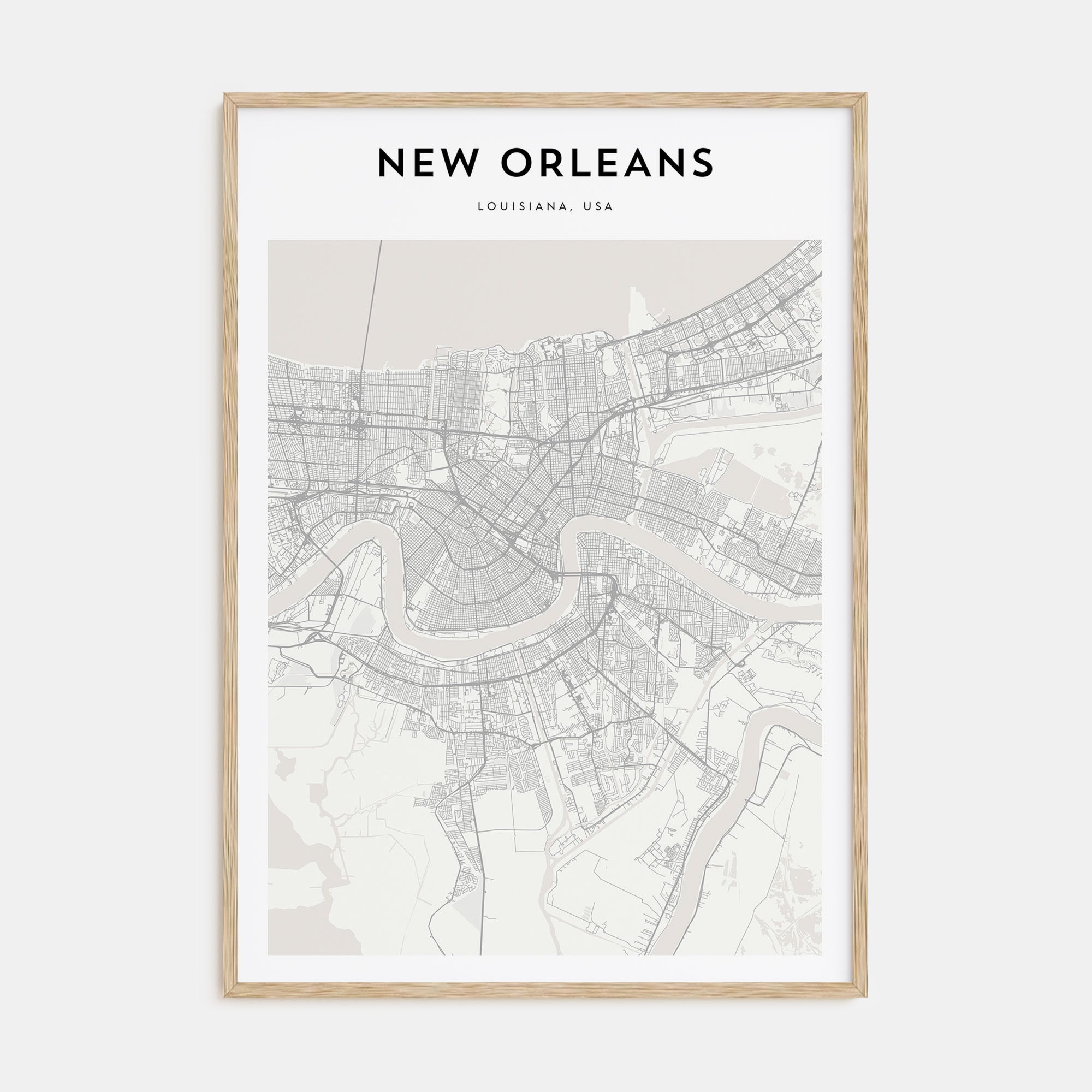 New Orleans Map Portrait Poster