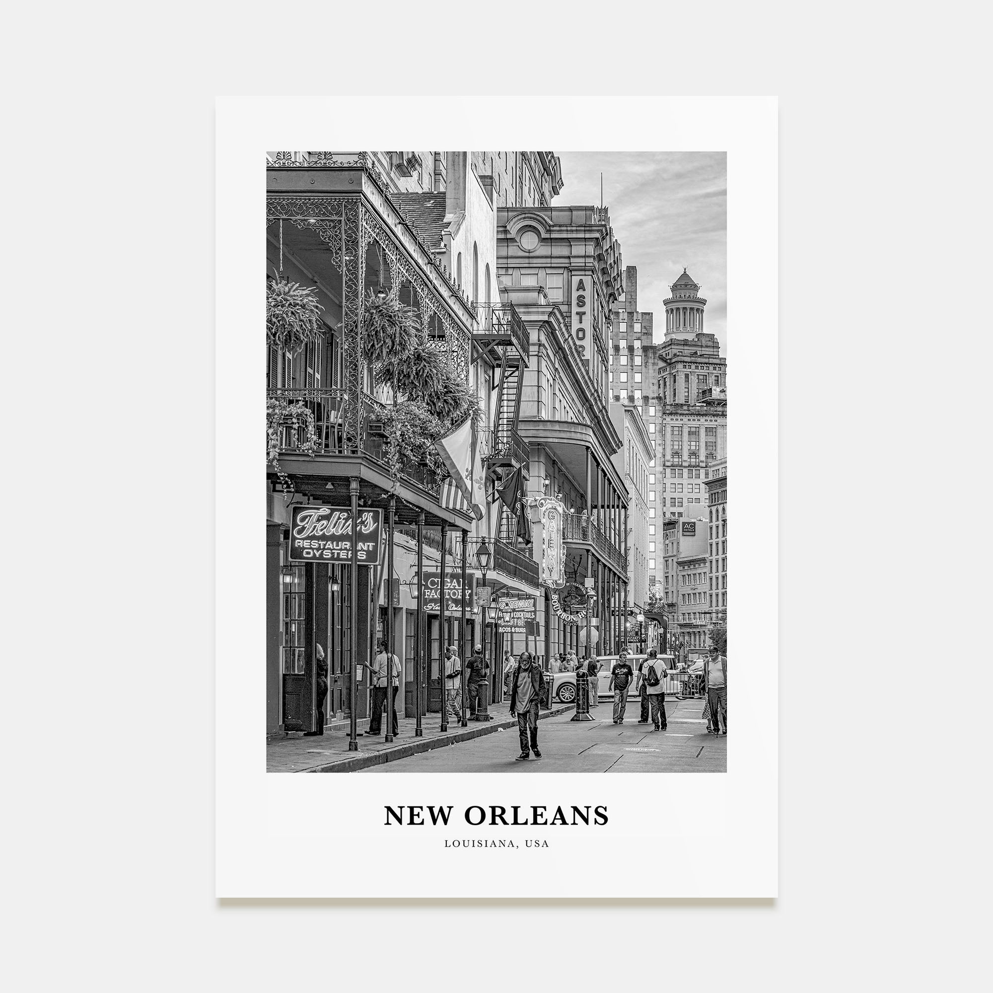 New Orleans Portrait B&W No 1 Poster