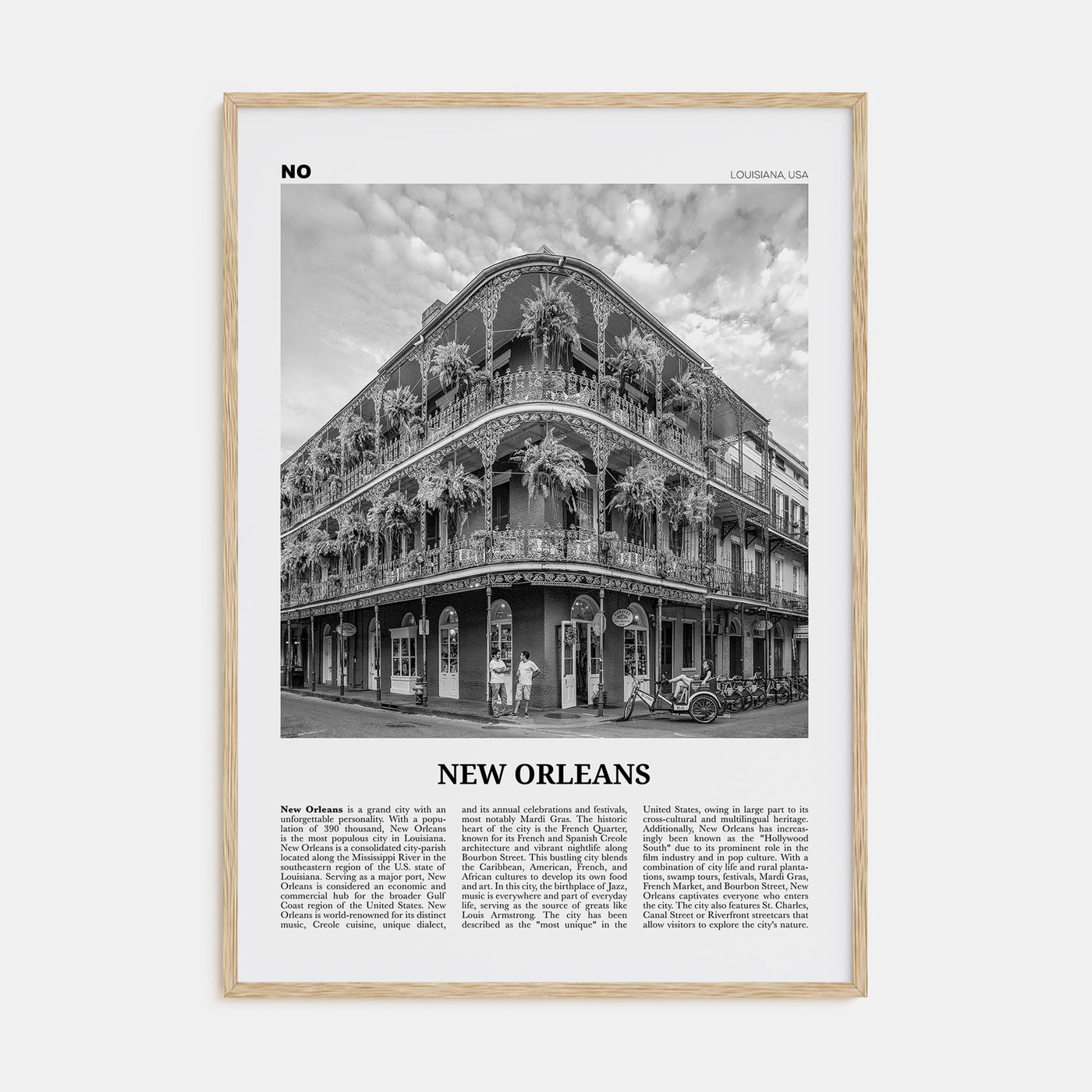 New Orleans Travel B&W No 1 Poster