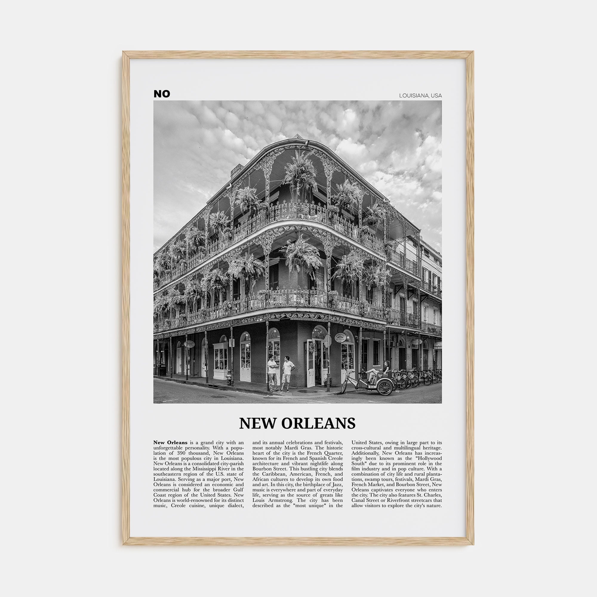 New Orleans Travel B&W No 1 Poster