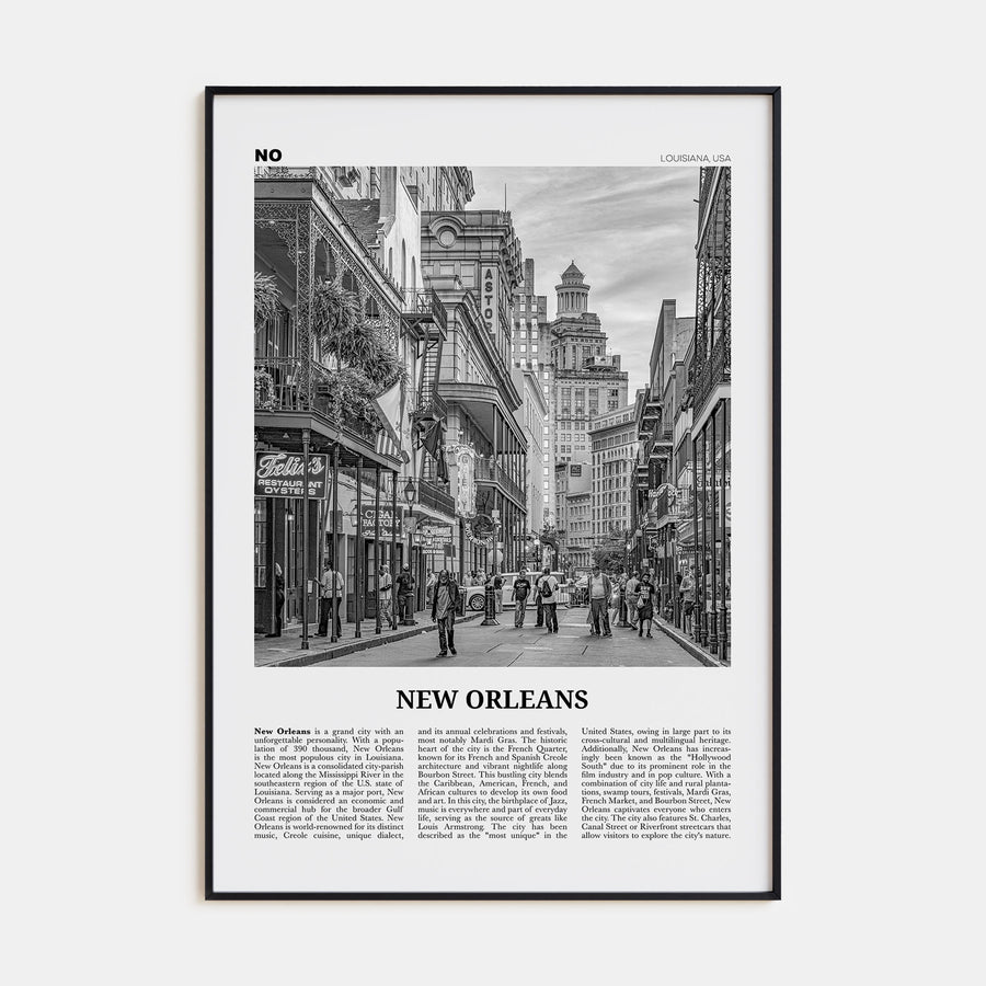 New Orleans Travel B&W No 2 Poster