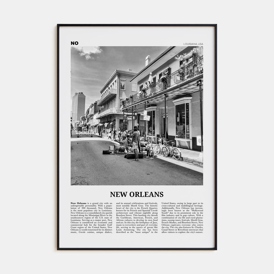 New Orleans Travel B&W No 3 Poster