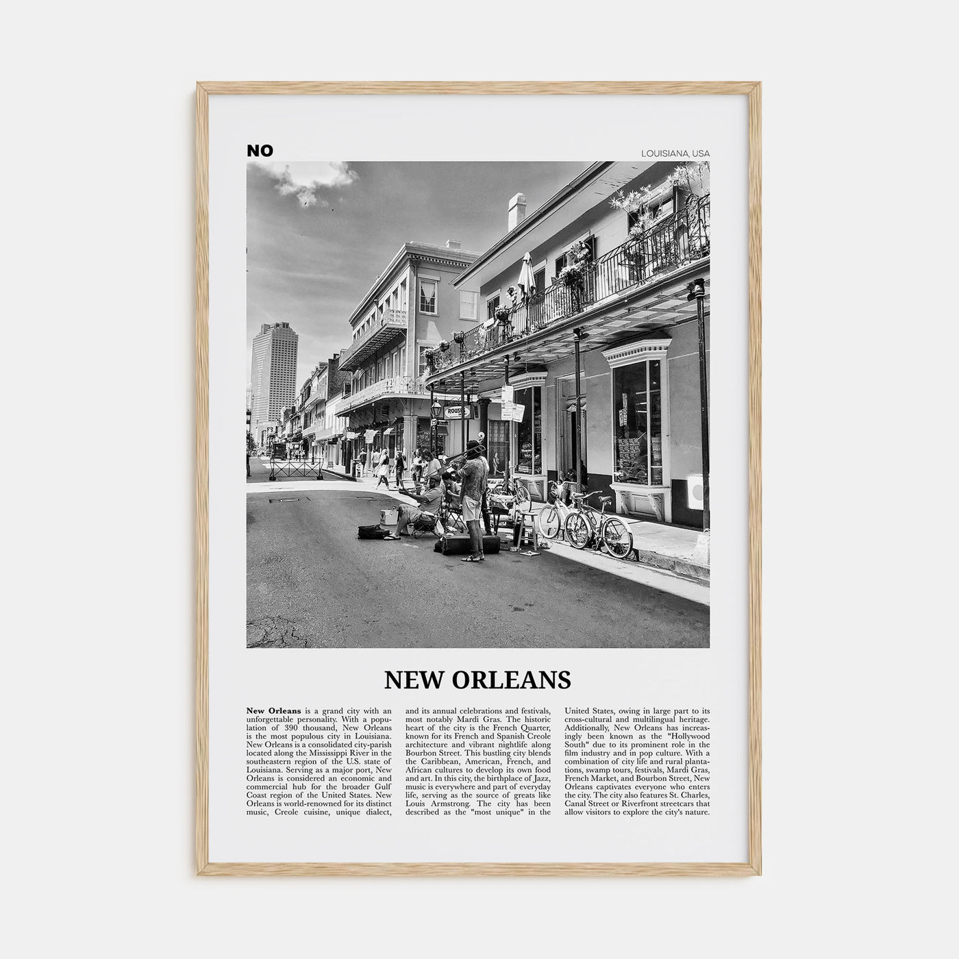 New Orleans Travel B&W No 3 Poster