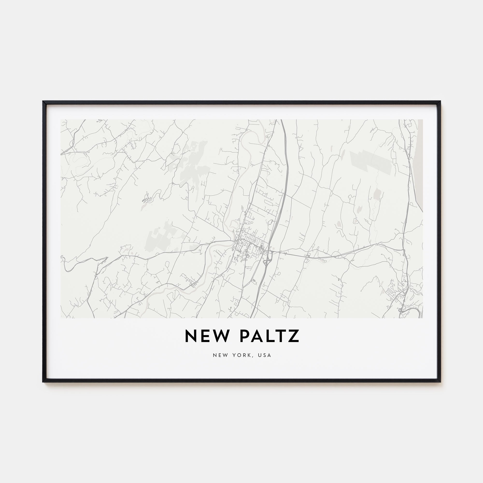 New Paltz Map Landscape Poster