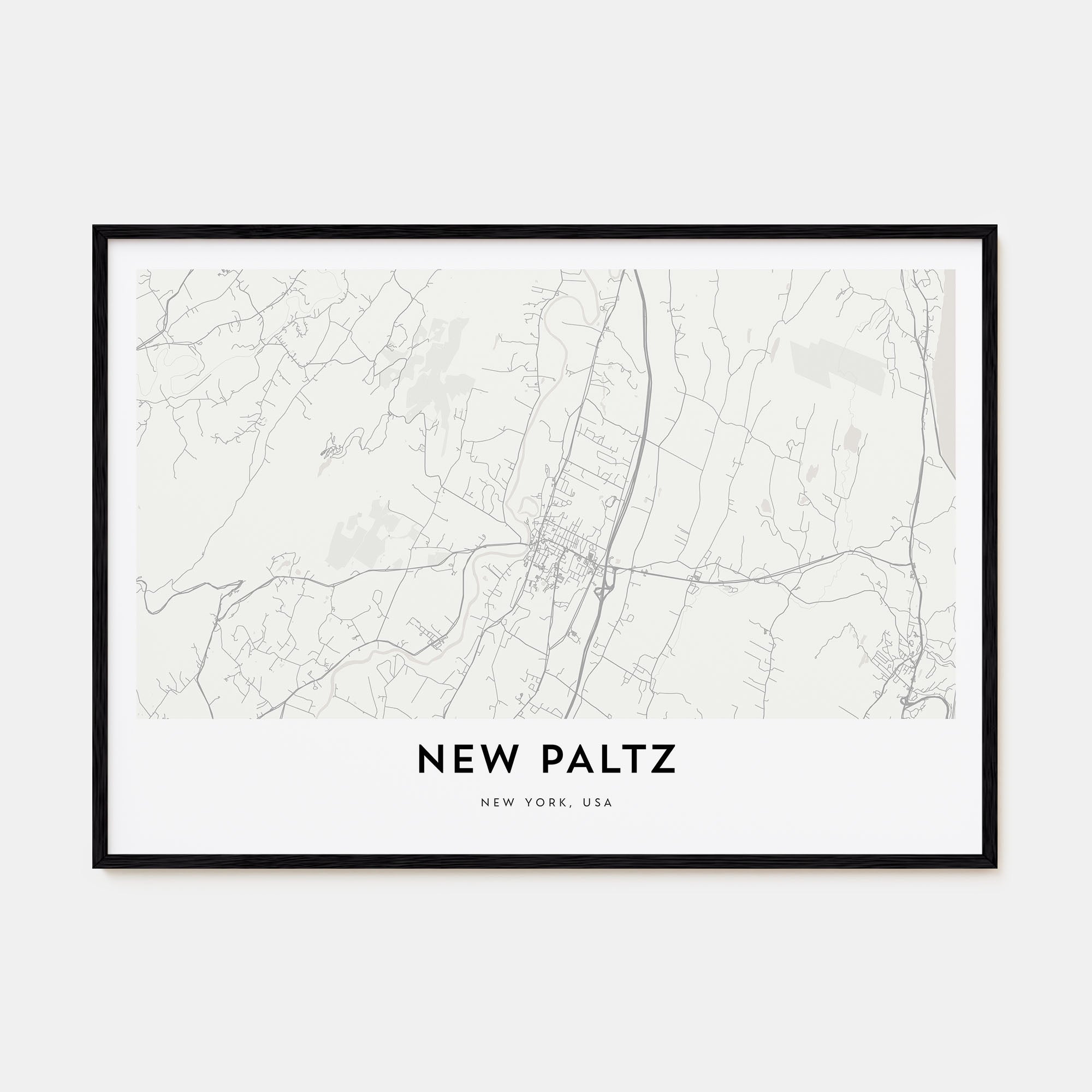 New Paltz Map Landscape Poster