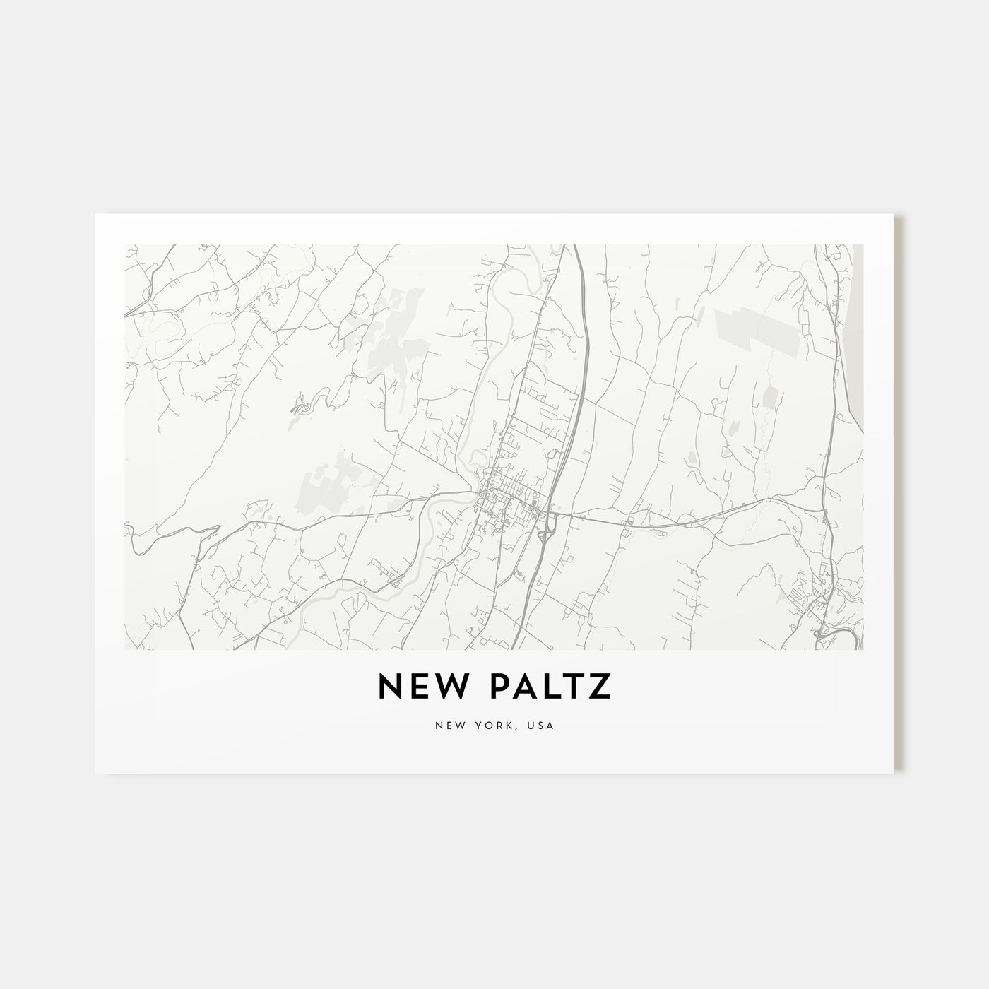 New Paltz Map Landscape Poster