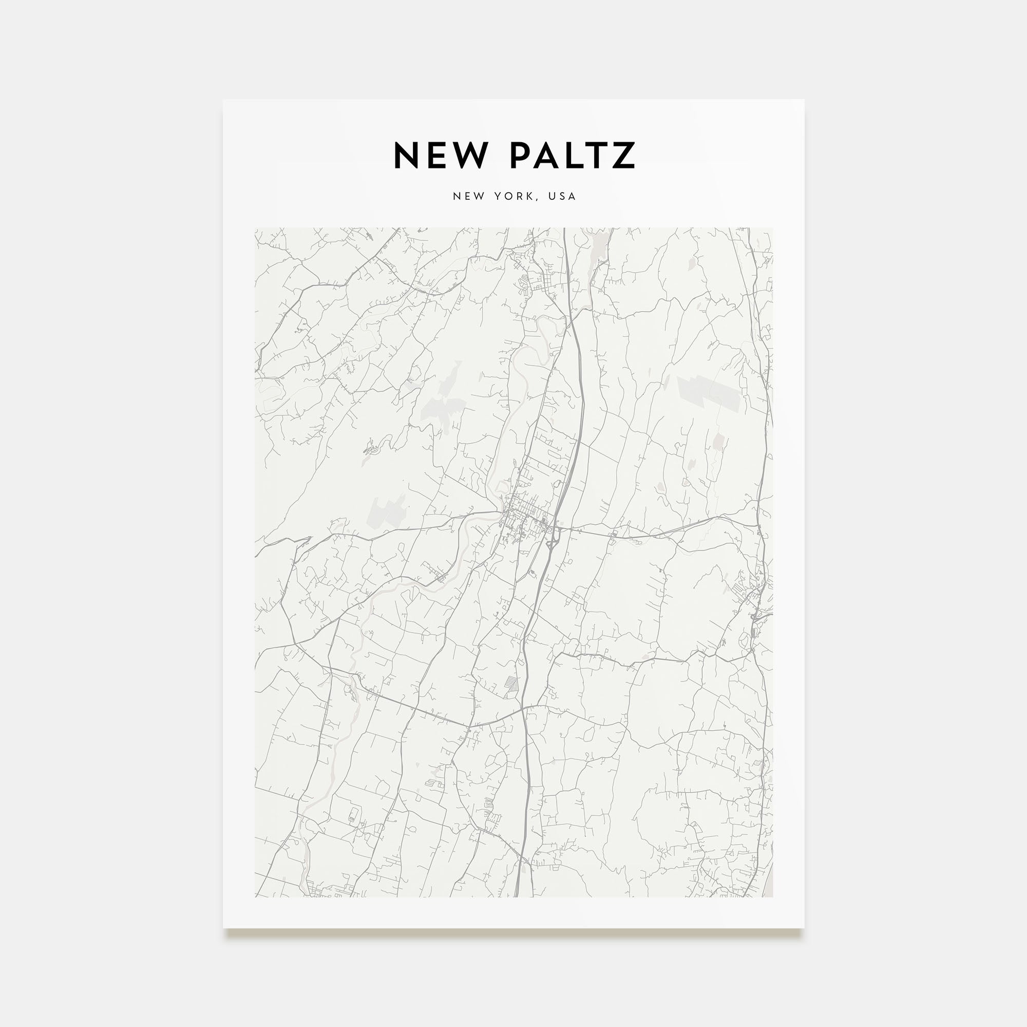 New Paltz Map Portrait Poster