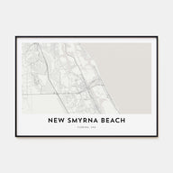New Smyrna Beach Map Landscape Poster