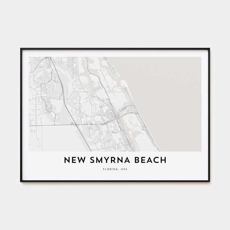 New Smyrna Beach Map Landscape Poster