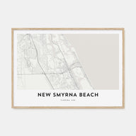 New Smyrna Beach Map Landscape Poster