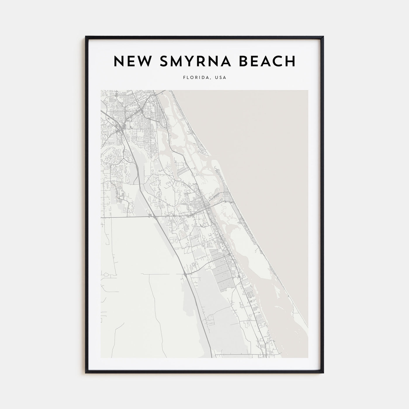 New Smyrna Beach Map Portrait Poster