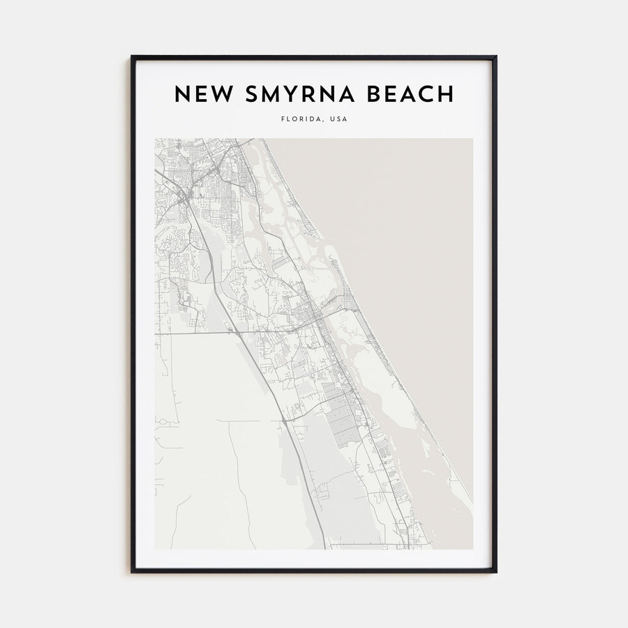 New Smyrna Beach Map Portrait Poster