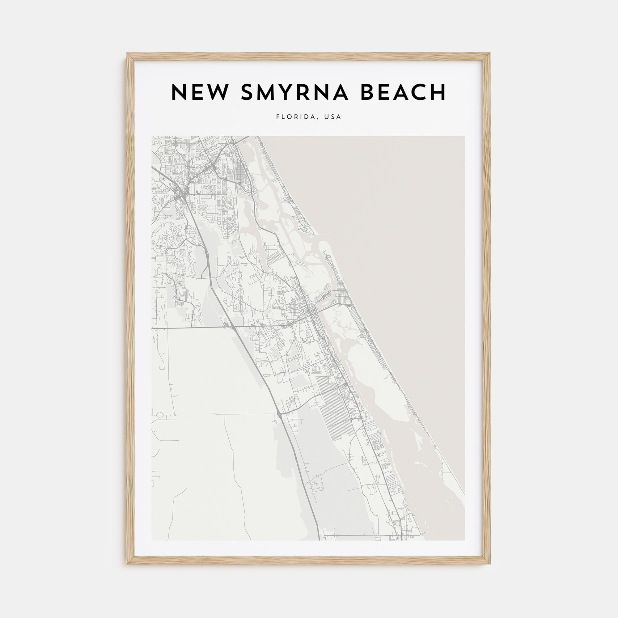 New Smyrna Beach Map Portrait Poster