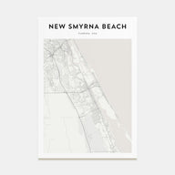 New Smyrna Beach Map Portrait Poster