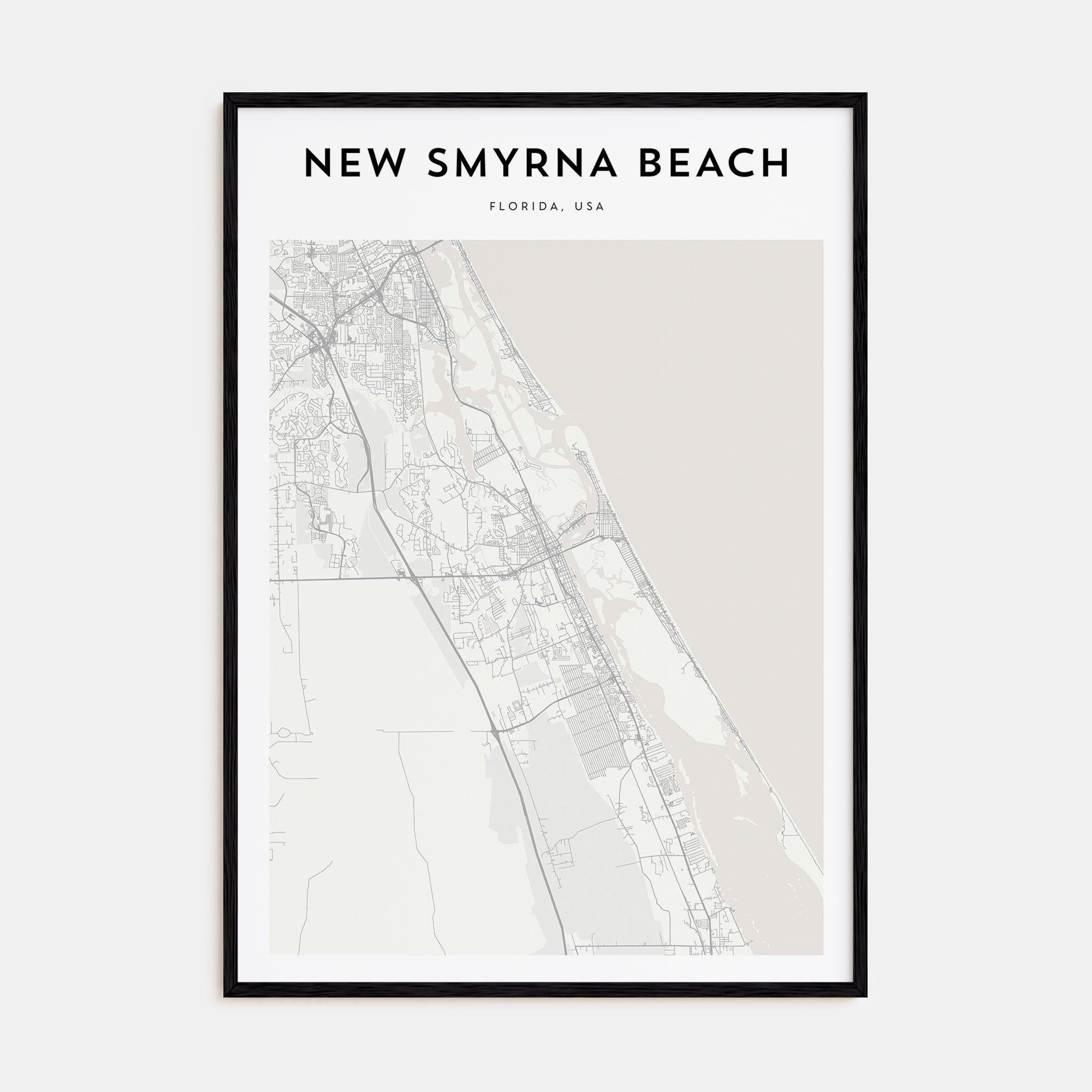 New Smyrna Beach Map Portrait Poster